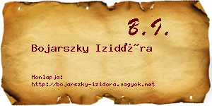 Bojarszky Izidóra névjegykártya